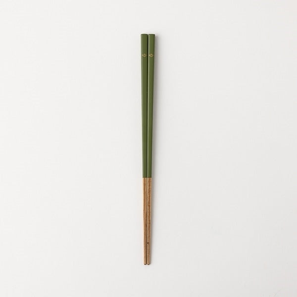 Lacquered Split Chopsticks, Moss Green 22.5cm