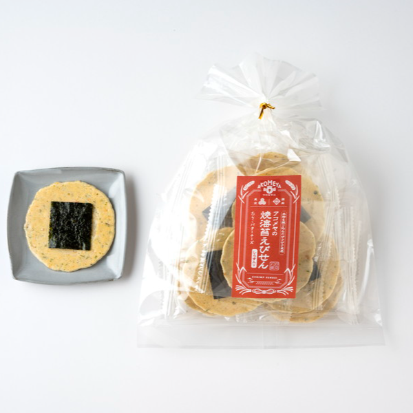 Grilled Seaweed Shrimp Crackers with Shirasu, Cod Roe, Butter, and Cheese