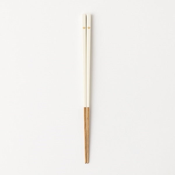 Lacquered Split Chopsticks, Milk White 22.5cm