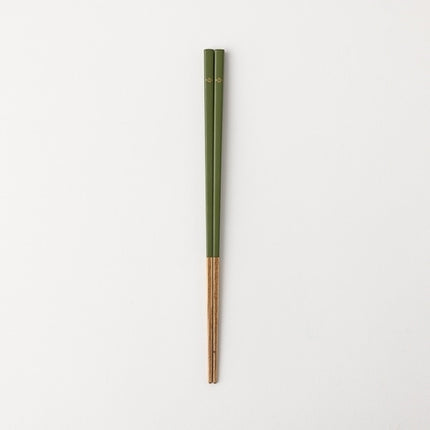 Lacquered Split Chopsticks, Moss Green 22.5cm