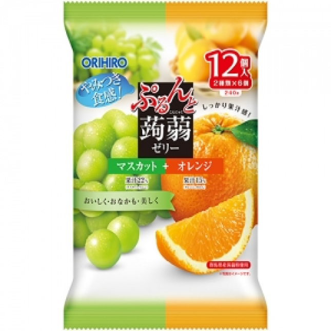 Plump Konjac Jelly Pouch: Muscat and Orange